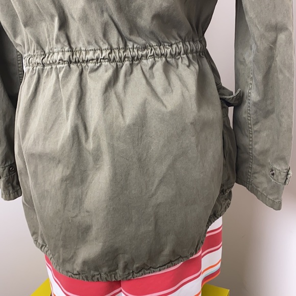 Aritzia Azure Skies Army Green Trooper Utility Hooded Fall Jacket Size S - Picture 12 of 16